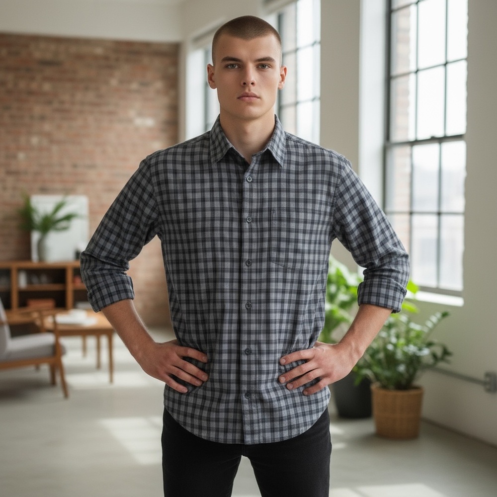 JOHN VARVATOS Button Down Shirt. Size Medium (slim fit)
